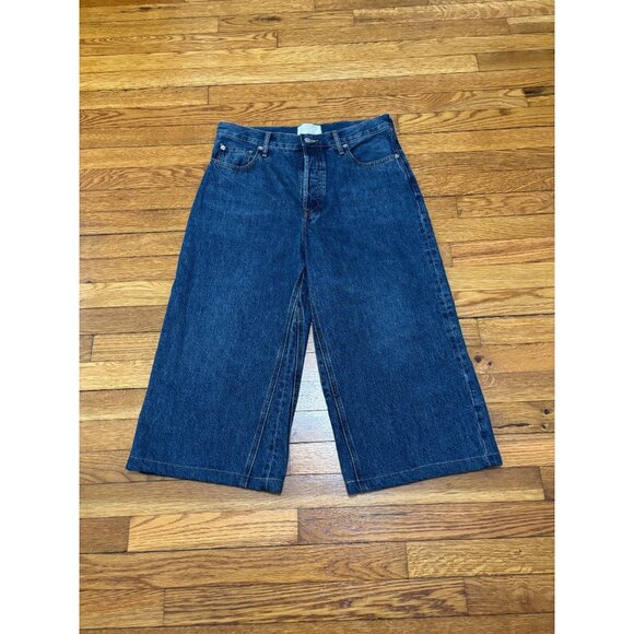Everlane Womens Way-Wide Crop Jeans Size 29 31x20 Blue Dark Wash Denim Cropped - Picture 1 of 8